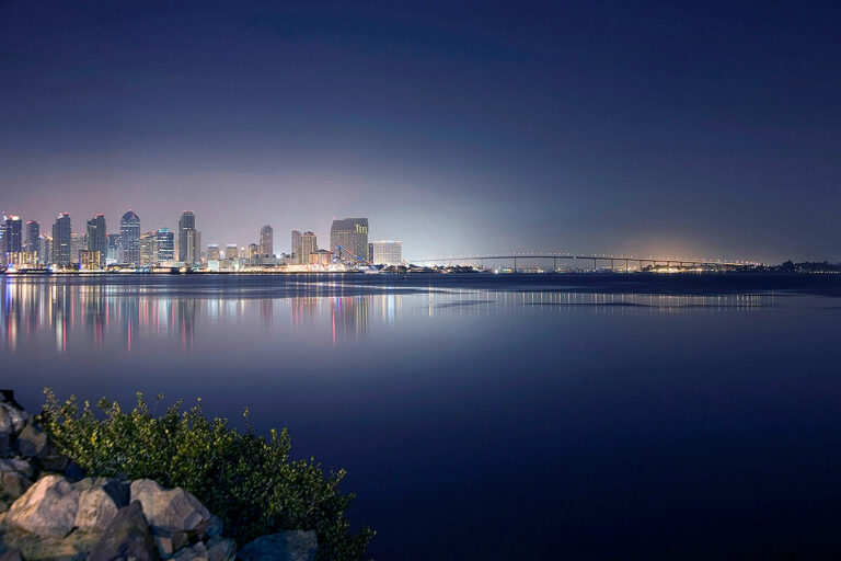 san diego bridge at night